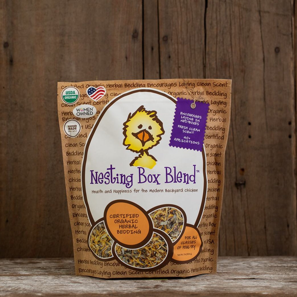 
                  
                    Nesting Box Blend. Don’t Bug Me Bundle Treats for Chickens. Nesting Box Blend + Food Grade Diatomaceous Earth. With Certified Organic Treats + Non-GMO Treats for Chickens treats, supplements, herbal nesting box blend, + poultry care + toys. Backyard Chicken Parents flock to Treats for Chickens to treat their pet chickens + poultry. Est 2009 by Dawn in Sonoma County, California, USA. TFC. Shop for Chicken Treats for Chickens.
                  
                