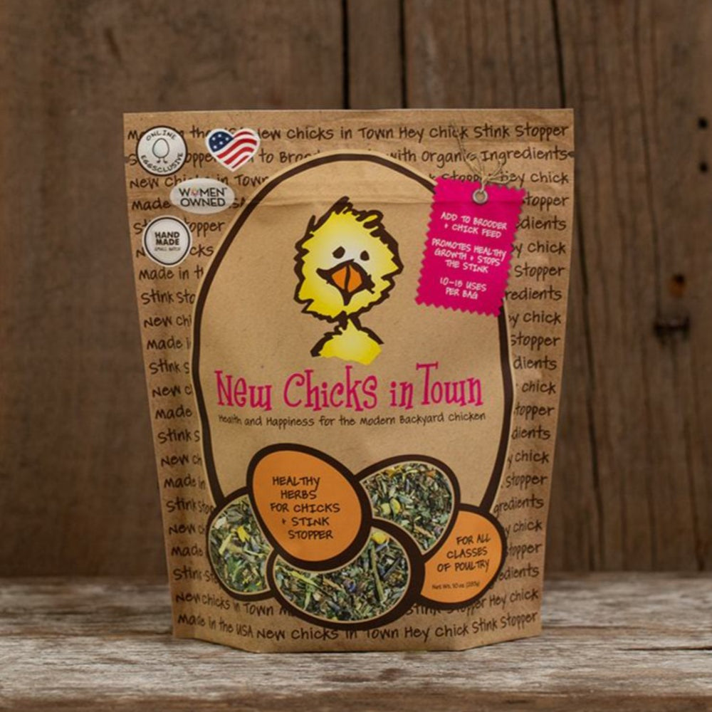 New Chicks in Town Chick Herbs and Brooder Stink Stopper Organic Ingredients Supplement  Treats for Chickens treats, supplements, herbal nesting box blend, + poultry care. Backyard Chicken Parents flock to Treats for Chickens to treat their pet chickens + poultry. Est 2009 by Dawn in Sonoma County, California, USA. TFC.
